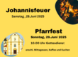 Plakat: Johannisfeuer und Pfarrfest 2025